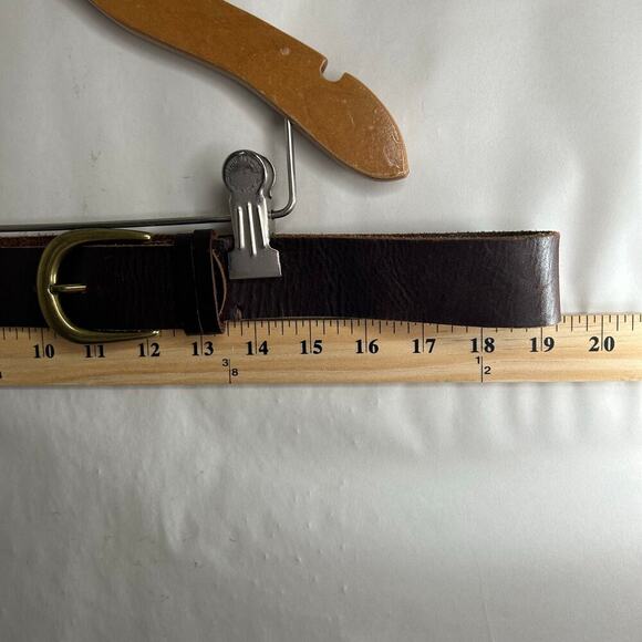 BDG M/L Belt Double Buckle Gold Tones Brown Leather - Picture 3 of 6